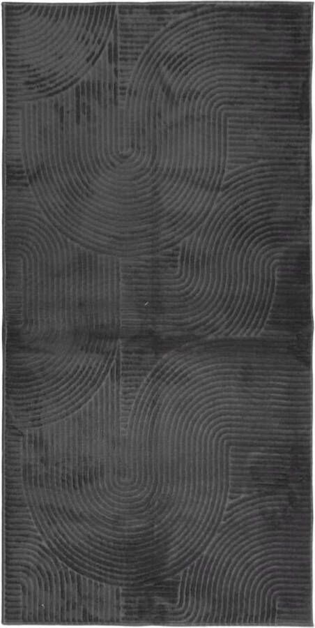 VidaXL -Vloerkleed-IZA-laagpolig-Scandinavisch-100x200-cm-antraciet