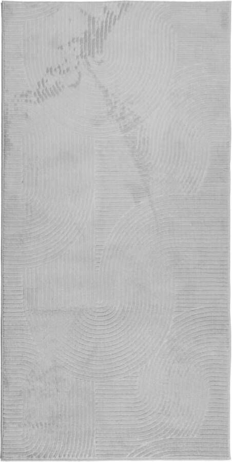 The Living Store Vloerkleed IZA laagpolig Scandinavisch 100x200 cm grijs Vloerkleed Grijs Vloerkleed Polyester Vloerkleed Modern Vloerkleed Rond Vloerkleed - Foto 2