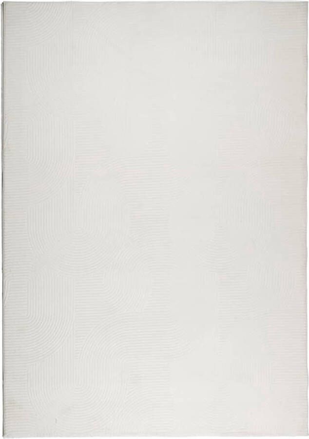 The Living Store Vloerkleed IZA laagpolig Scandinavisch 120x170 cm crèmekleurig Vloerkleed Kamerdecoratie Tapijt Beige Modern - Foto 2