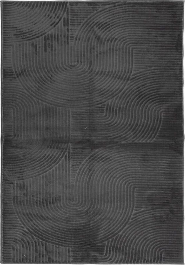 The Living Store Vloerkleed IZA laagpolig Scandinavisch 140x200 cm antraciet Vloerkleed Tapijt Woonkamer Slaapkamer Gang - Foto 4