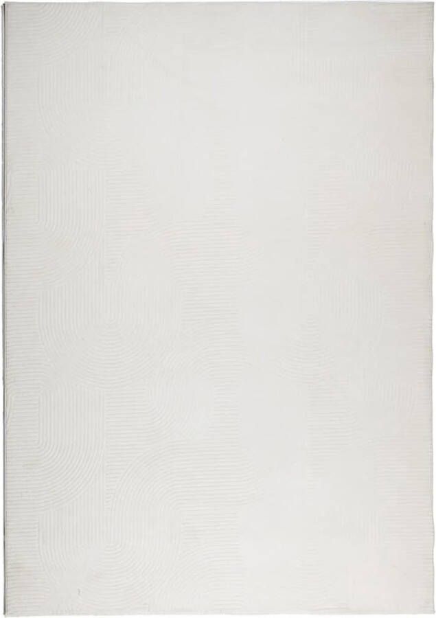 VidaXL Vloerkleed IZA laagpolig Scandinavisch 140x200 cm crÃ¨mekleurig