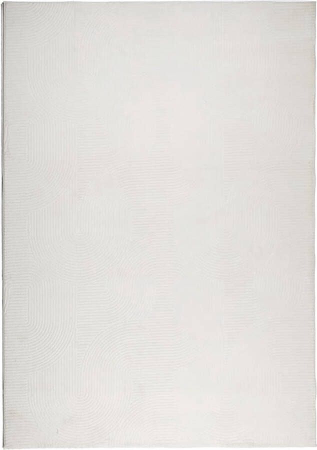 VidaXL Vloerkleed IZA laagpolig Scandinavisch 160x230 cm crÃ¨mekleurig