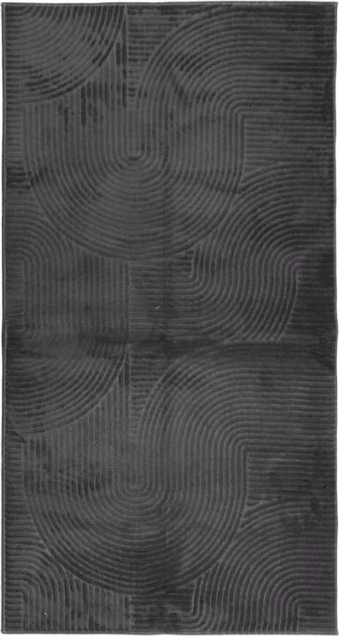 VidaXL -Vloerkleed-IZA-laagpolig-Scandinavisch-80x150-cm-antraciet