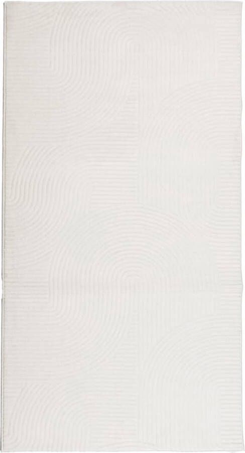 The Living Store Vloerkleed IZA laagpolig Scandinavisch 80x150 cm crèmekleurig Vloerkleed Geometric Pattern Driesdimensionele Print Kruimelig Tapijt Beige Tapijt - Foto 2