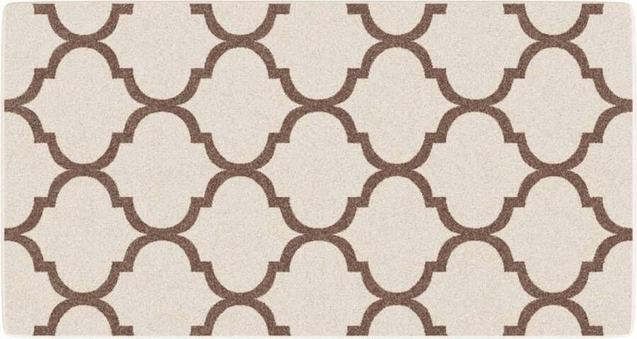 The Living Store Vloerkleed voor binnen buiten laagpolig 80x150 cm meerkleurig Vloerkleed Interieur Design Arabische Stijl Outdoor Tapijten Tapijt Bruin - Foto 2