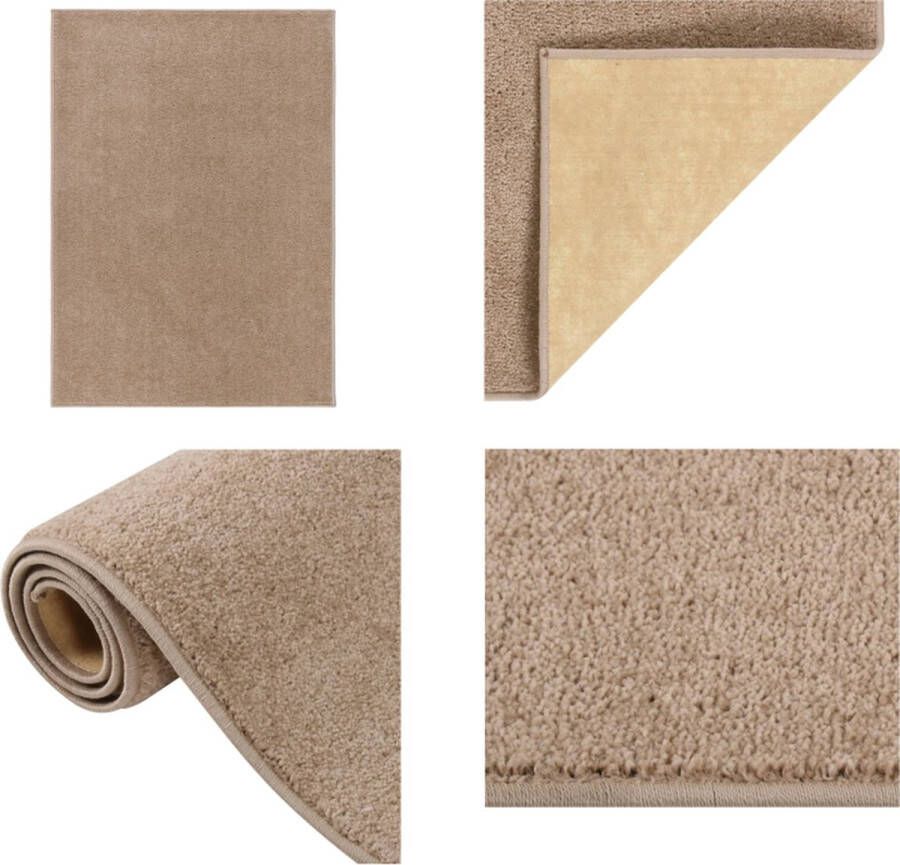 VidaXL Vloerkleed kortpolig 140x200 cm bruin Vloerkleed Vloerkleden Kleed Loper