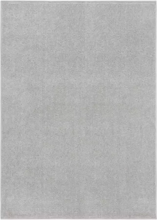 VidaXL -Vloerkleed-kortpolig-140x200-cm-lichtgrijs