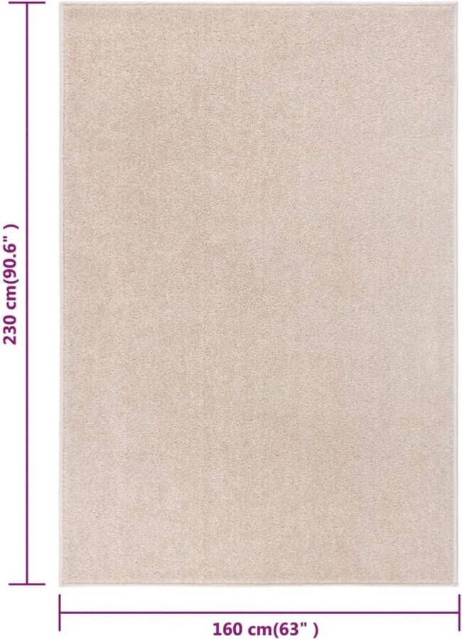 VidaXL -Vloerkleed-kortpolig-160x230-cm-donkerbeige