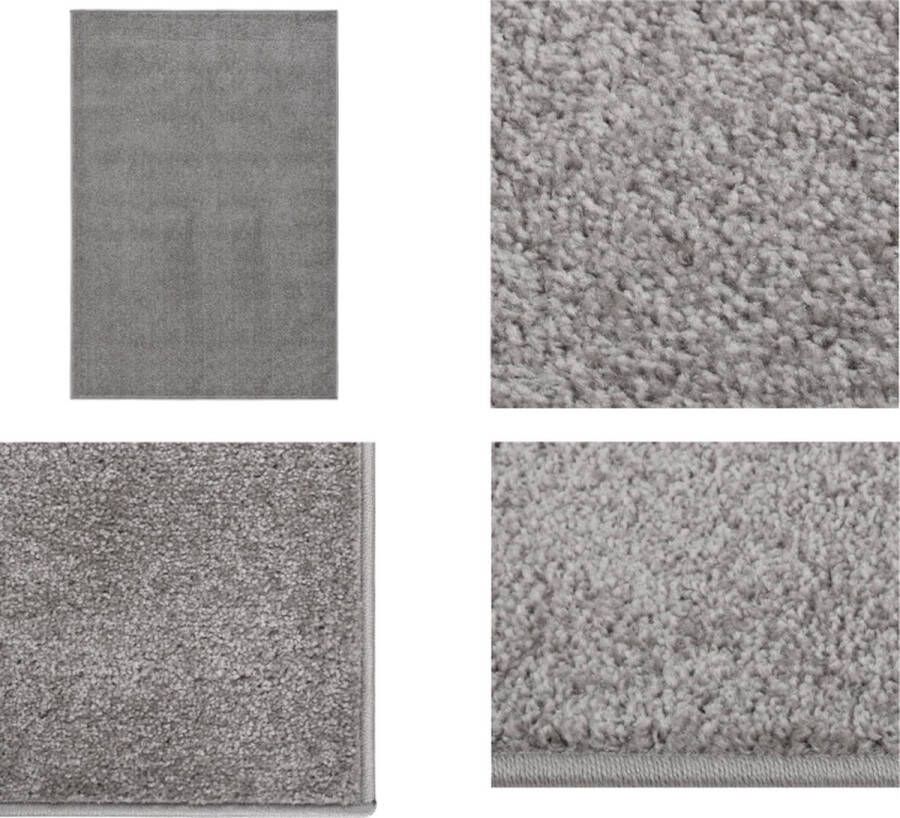 VidaXL Vloerkleed kortpolig 160x230 cm grijs Vloerkleed Vloerkleden Kleed Loper