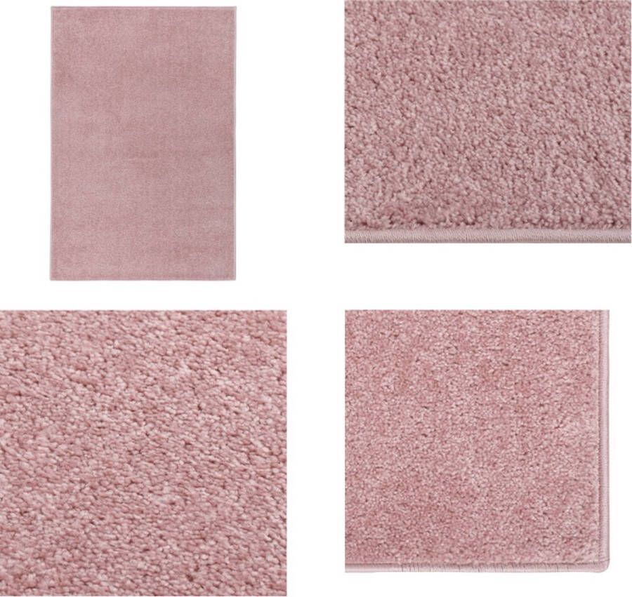 VidaXL Vloerkleed kortpolig 160x230 cm roze Vloerkleed Vloerkleden Kleed Loper
