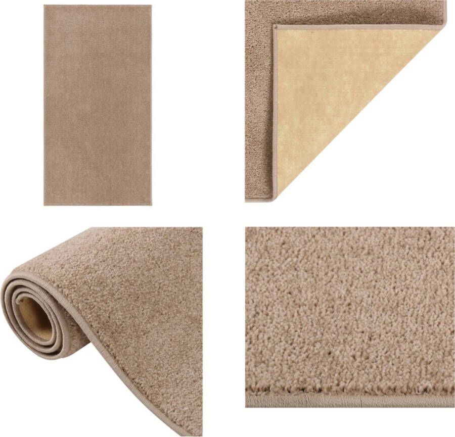VidaXL Vloerkleed kortpolig 80x150 cm bruin Vloerkleed Vloerkleden Kleed Loper