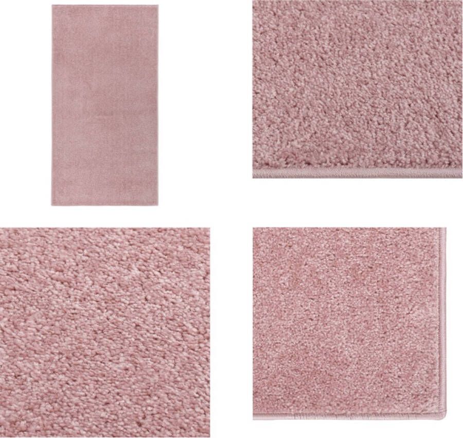 vidaXL Vloerkleed kortpolig 80x150 cm roze Vloerkleed Vloerkleden Kleed Loper