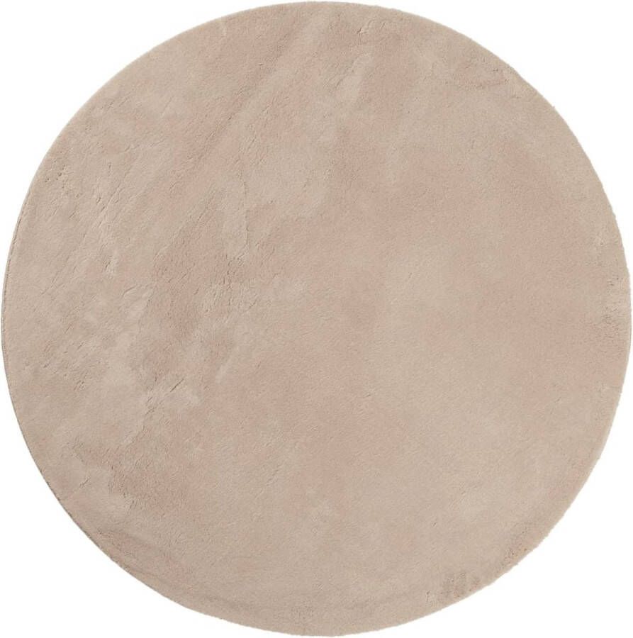 VidaXL -Vloerkleed-HUARTE-laagpolig-zacht-wasbaar-Ø-120-cm-zandkleurig