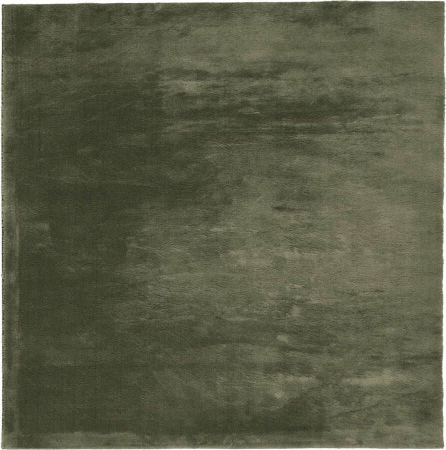 VidaXL -Vloerkleed-HUARTE-laagpolig-zacht-wasbaar-120x120-cm-bosgroen