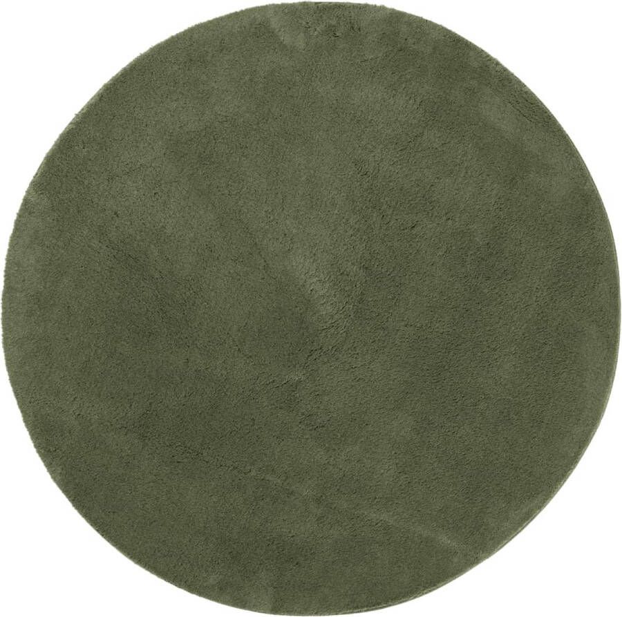 VidaXL -Vloerkleed-HUARTE-laagpolig-zacht-wasbaar-Ø-160-cm-bosgroen