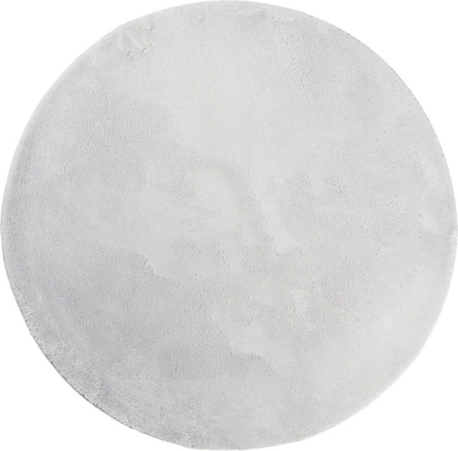 VidaXL -Vloerkleed-HUARTE-laagpolig-zacht-wasbaar-Ø-160-cm-grijs