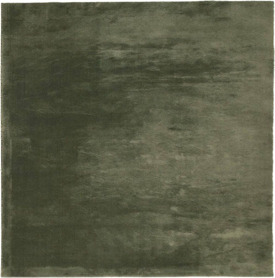 VidaXL -Vloerkleed-HUARTE-laagpolig-zacht-wasbaar-200x200-cm-bosgroen