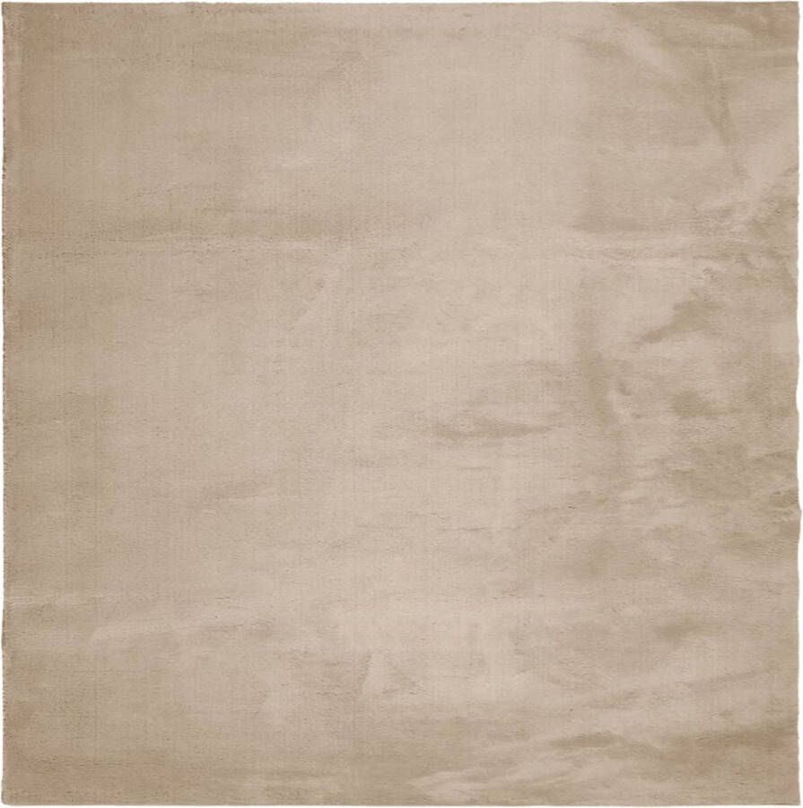 VidaXL -Vloerkleed-HUARTE-laagpolig-zacht-wasbaar-200x200cm-zandkleurig