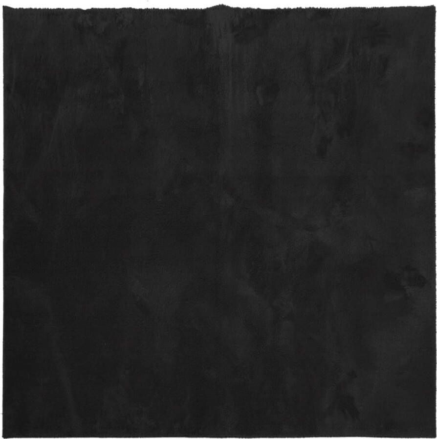 VidaXL -Vloerkleed-HUARTE-laagpolig-zacht-wasbaar-200x200-cm-zwart