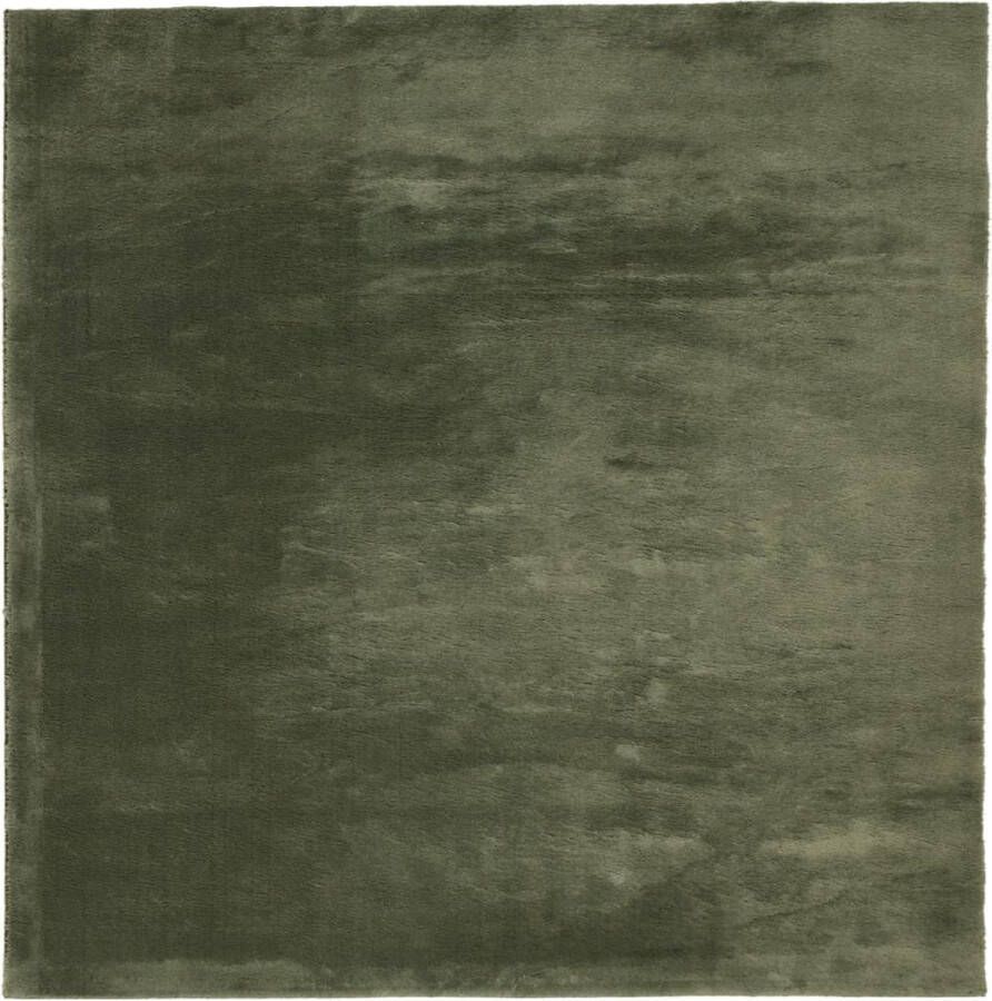 VidaXL -Vloerkleed-HUARTE-laagpolig-zacht-wasbaar-240x240-cm-bosgroen
