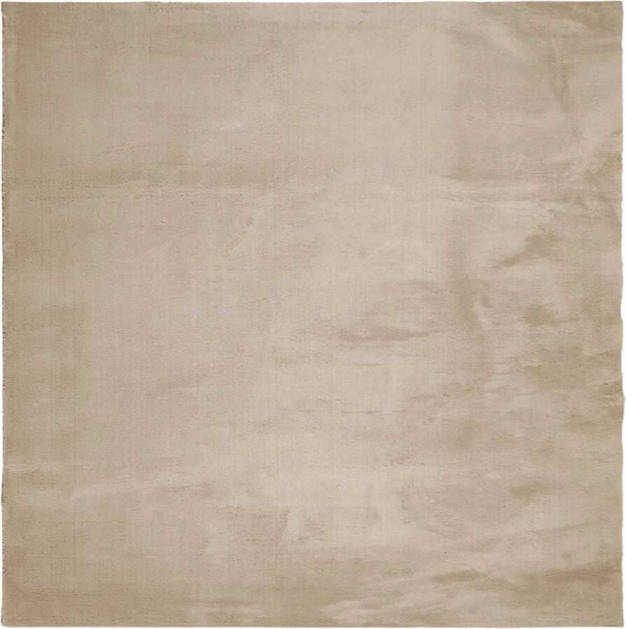 VidaXL -Vloerkleed-HUARTE-laagpolig-zacht-wasbaar-240x240cm-zandkleurig