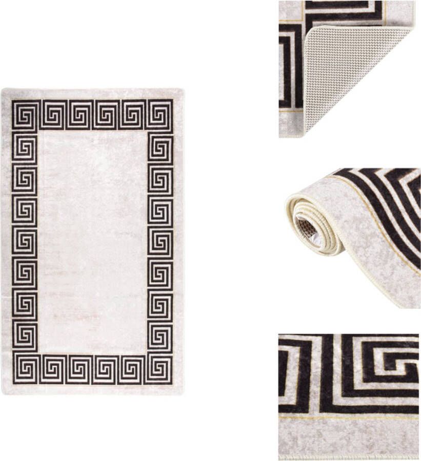 VidaXL Vloerkleed Vloerkleden Loper Vloerkleed Loper Vloerkleden Vloerkleed wasbaar anti-slip 120x180 cm lichtbeige - Foto 2