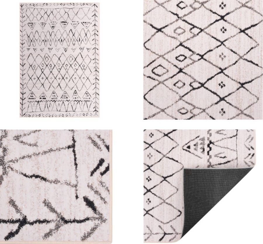 VidaXL Vloerkleed met print 160x230 cm stof meerkleurig Kleed Kleden Vloer Kleed Vloer Kleden