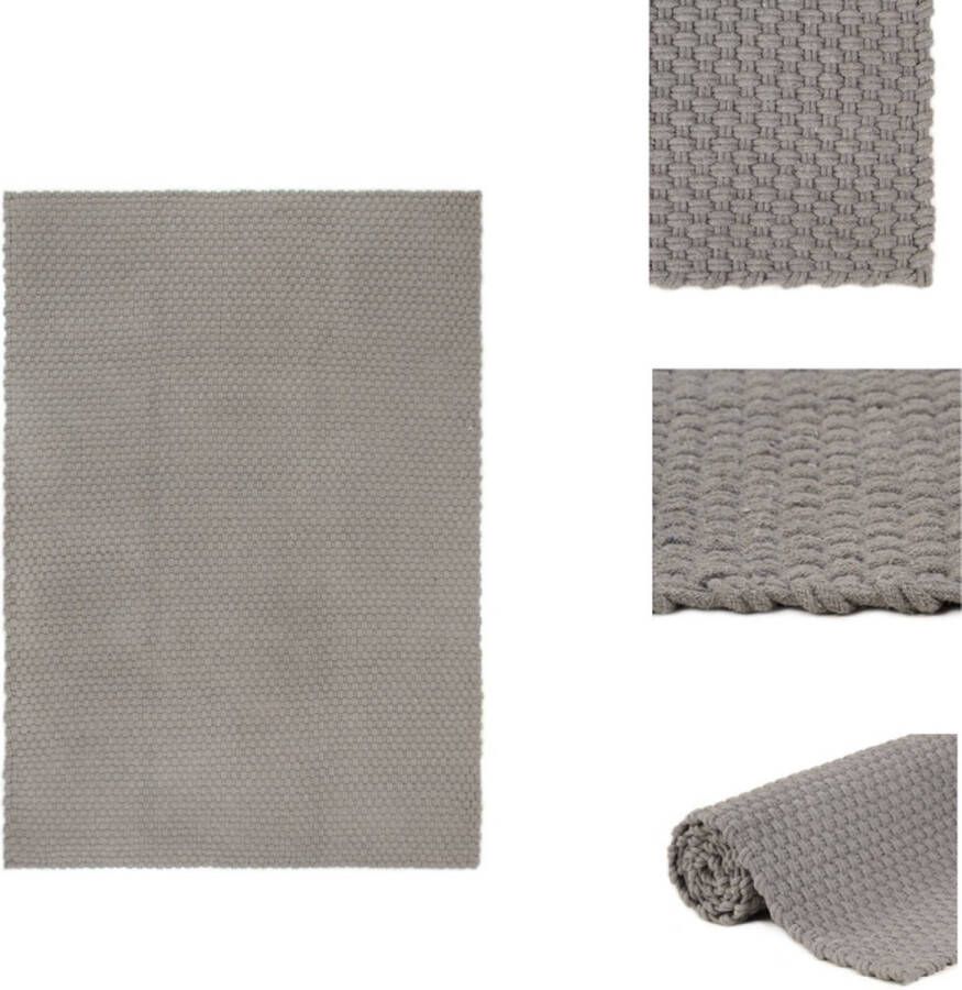 VidaXL Vloerkleed Vloerkleden Kleed Tapijt Vloerkleed rechthoekig 120x180 cm katoen grijs