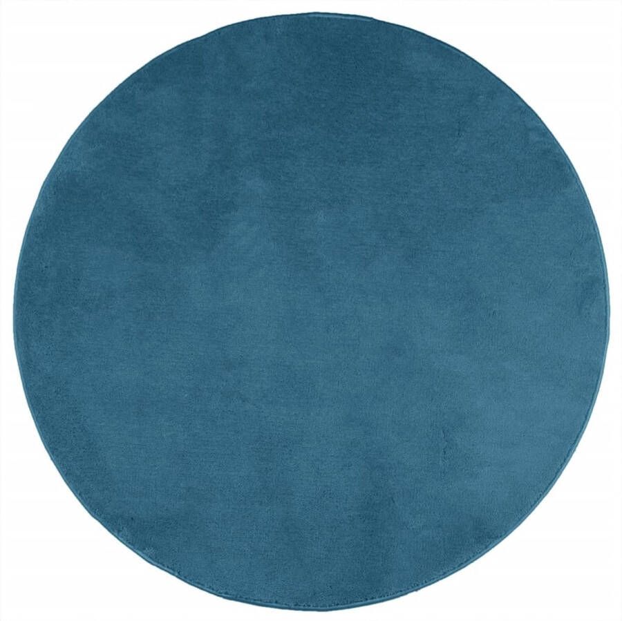 VidaXL -Vloerkleed-OVIEDO-laagpolig-Ø-120-cm-turquoise