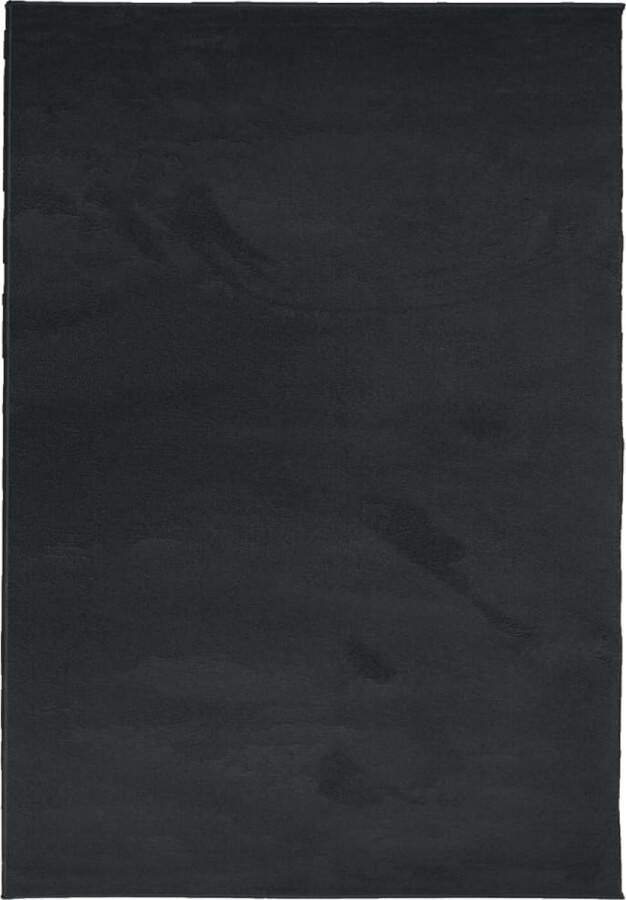 The Living Store OVIEDO Vloerkleed 140 x 200 cm zwart 100% polyester OEKO-TEX gekeurd Vloerkleed Tapijt Kamerdecoratie Zacht Vloerkleed Modern Vloerkleed - Foto 2
