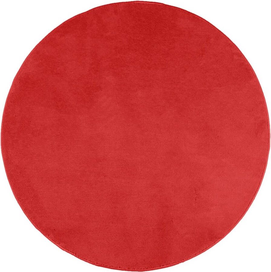VidaXL -Vloerkleed-OVIEDO-laagpolig-Ø-160-cm-rood