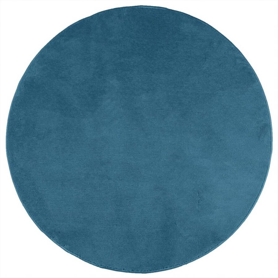 VidaXL -Vloerkleed-OVIEDO-laagpolig-Ø-160-cm-turquoise