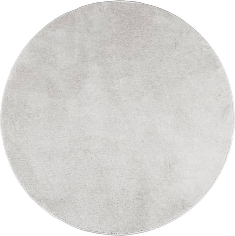 VidaXL -Vloerkleed-OVIEDO-laagpolig-Ø-200-cm-grijs