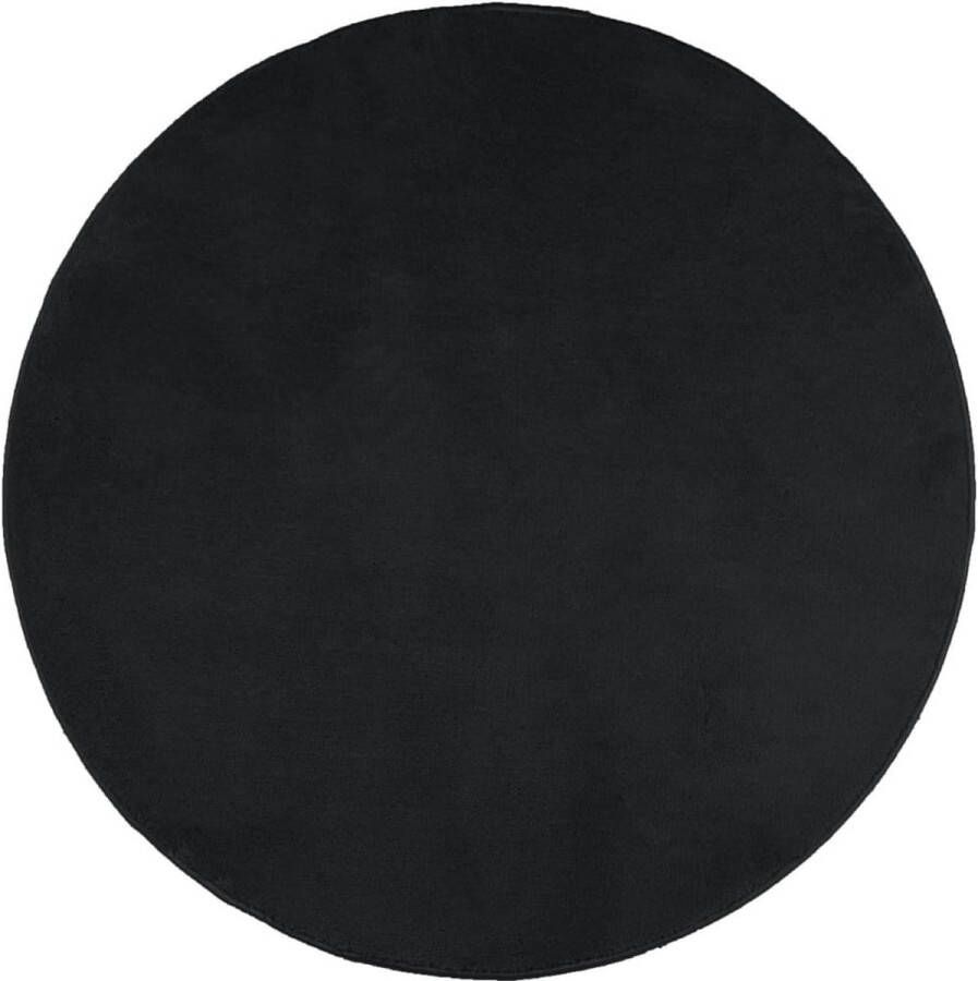 VidaXL -Vloerkleed-OVIEDO-laagpolig-Ø-200-cm-zwart