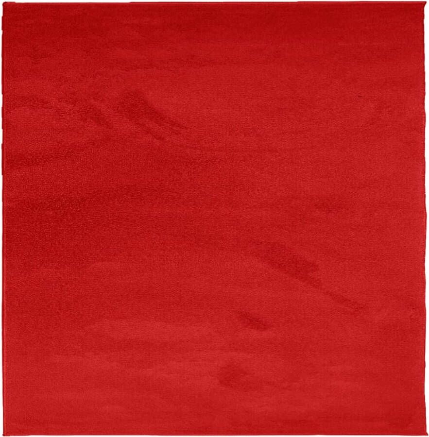 VidaXL -Vloerkleed-OVIEDO-laagpolig-200x200-cm-rood