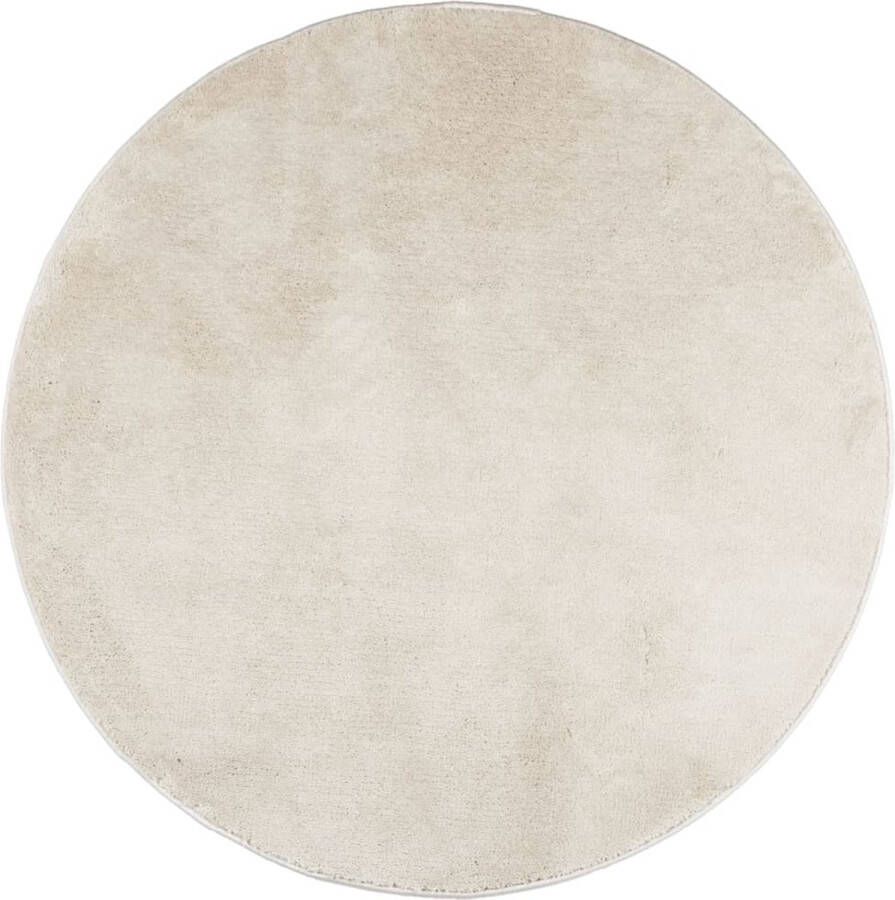 VidaXL -Vloerkleed-OVIEDO-laagpolig-Ø-280-cm-beige