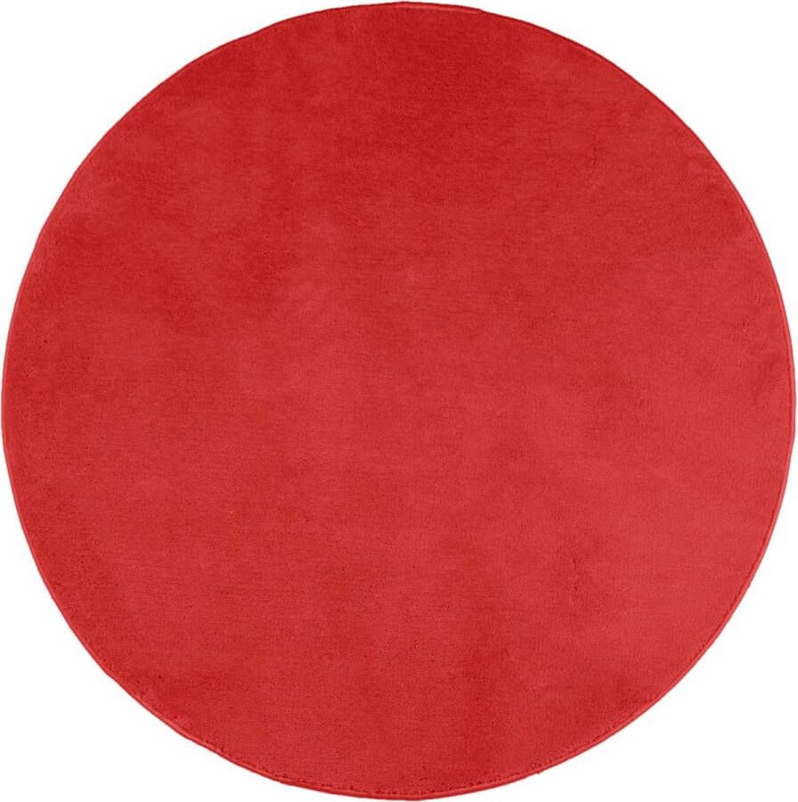 VidaXL -Vloerkleed-OVIEDO-laagpolig-Ø-280-cm-rood