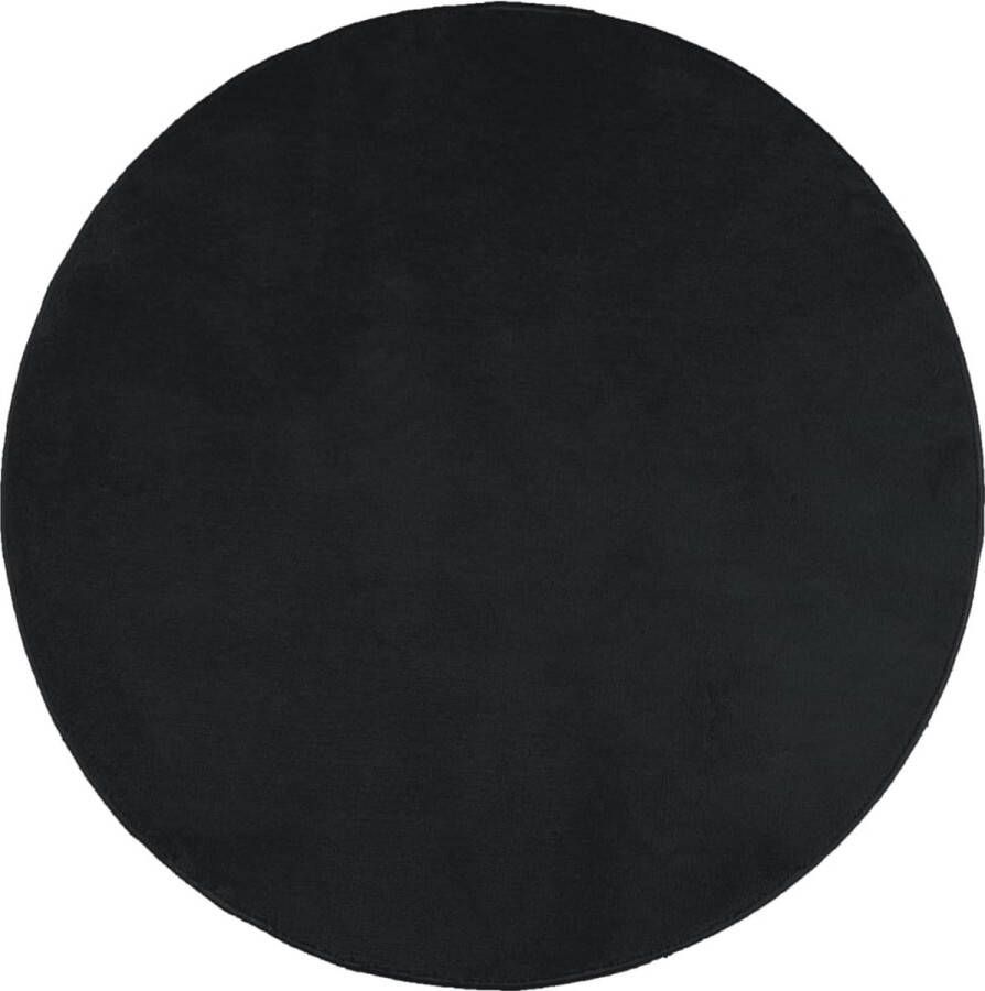 VidaXL -Vloerkleed-OVIEDO-laagpolig-Ø-280-cm-zwart