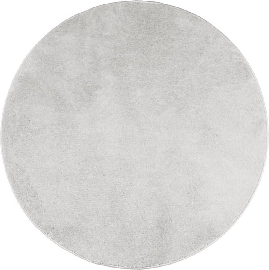The Living Store OVIEDO Vloerkleed Grijs 80 cm Polyester 100% getest op schadelijke stoffen Zacht en duurzaam Vloerkleed Tapijt Rond Vloerkleed Zacht Vloerkleed Grijs Vloerkleed - Foto 2