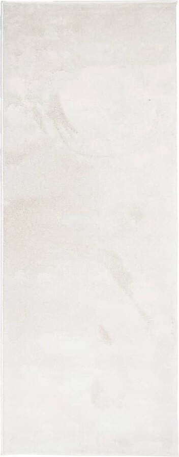 The Living Store OVIEDO Vloerkleed 80 x 200 cm Beige Polyester Vloerkleed voor vloerverwarming conform OEKO-TEX Vloerkleed Tapijten Beige Vloerkleed Polyester Vloerkleed Zacht Vloerkleed