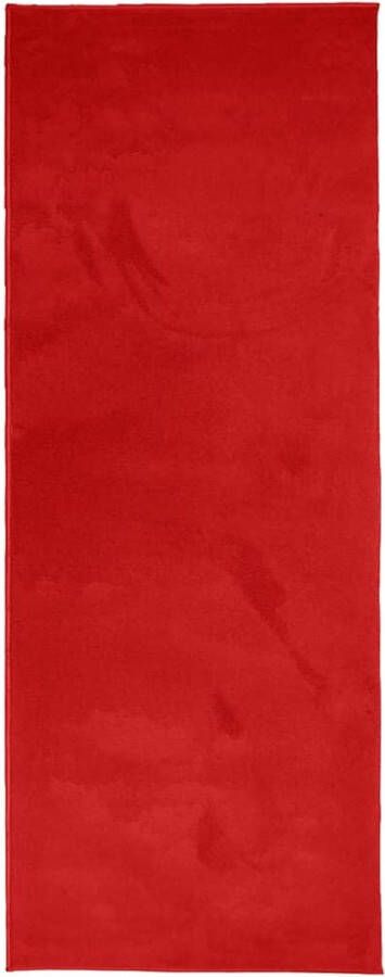 The Living Store OVIEDO Vloerkleed 80 x 200 cm Polyester Rood met 12.5 mm poolhoogte Duurzaam en veilig Vloerkleed Tapijt Vloerbekleding Rood Polyester - Foto 2