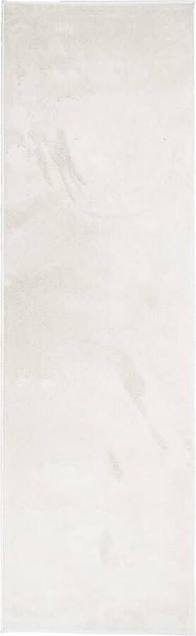 VidaXL Vloerkleed OVIEDO Laagpolig 80x250 cm Beige Vloerkleed Tapijt Woonkamertapijt Slaapkamertapijt Gangtapijt