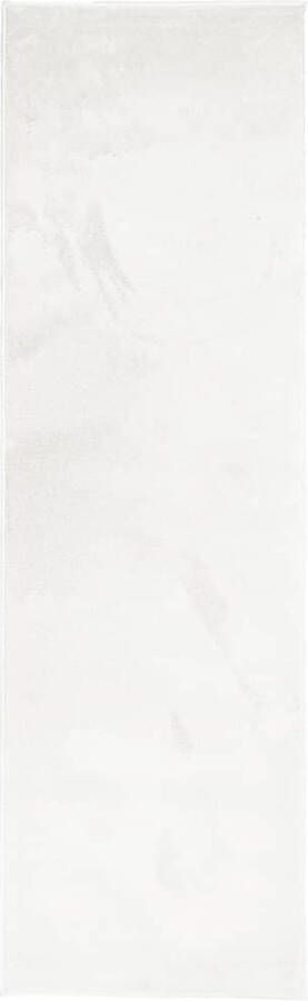 VidaXL Vloerkleed OVIEDO laagpolig 80x250 cm crÃ¨mekleurig