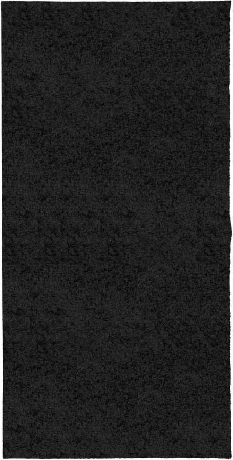 VidaXL Vloerkleed PAMPLONA 100x200 cm Zwart Shaggy Vloerkleed Zwarte Vloerkleed Woonkamer Vloerkleed Slaapkamer Vloerkleed Groot