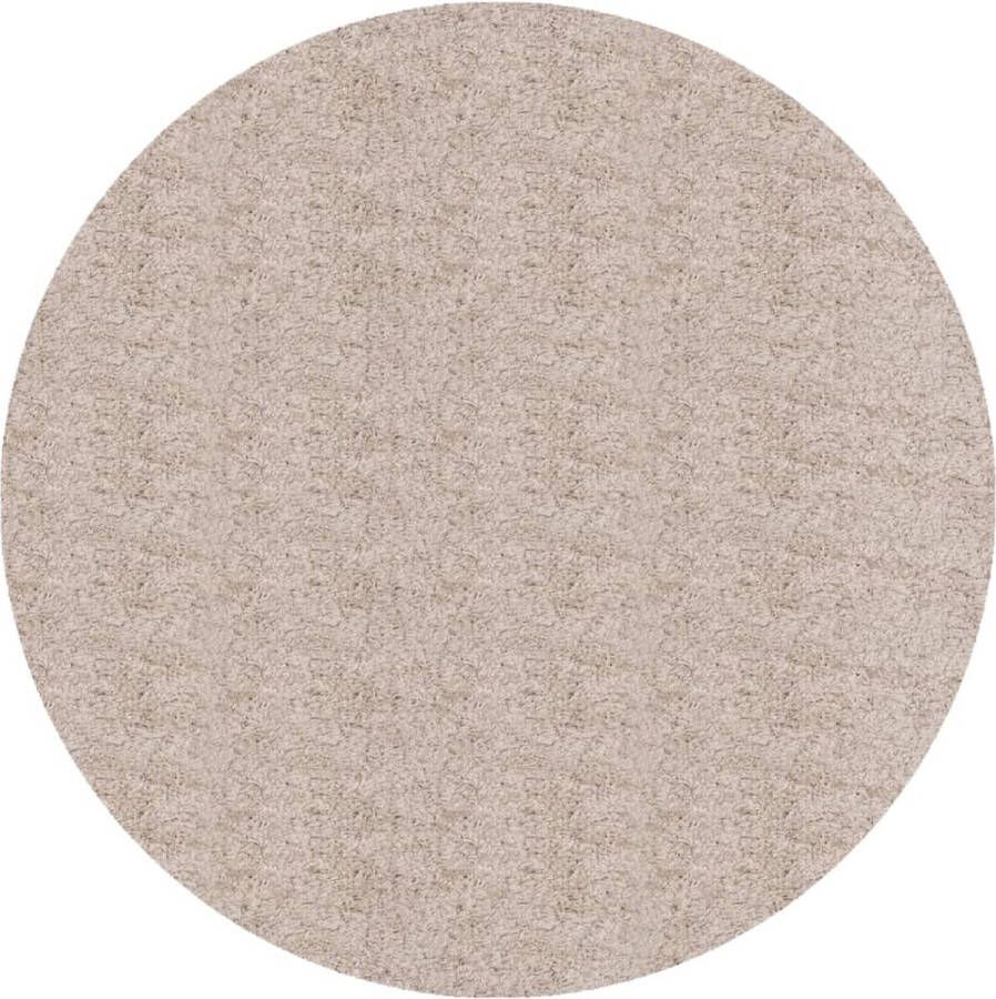 VidaXL -Vloerkleed-PAMPLONA-shaggy-hoogpolig-modern-Ø-120-cm-beige