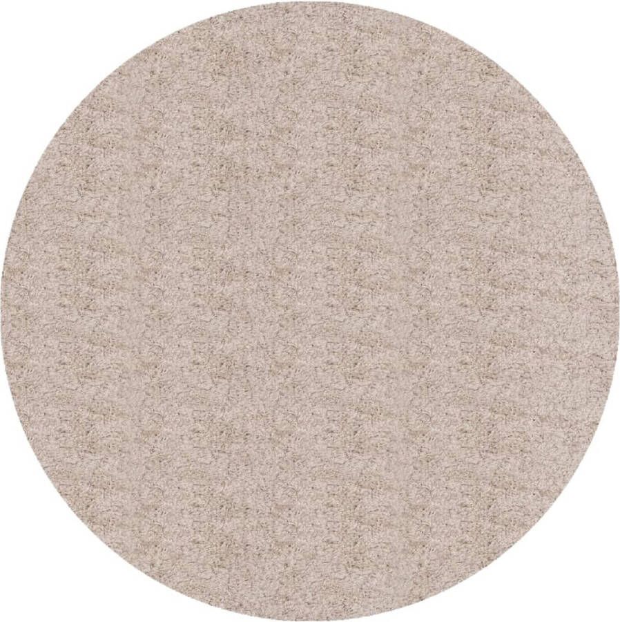 VidaXL -Vloerkleed-PAMPLONA-shaggy-hoogpolig-modern-Ø-240-cm-beige