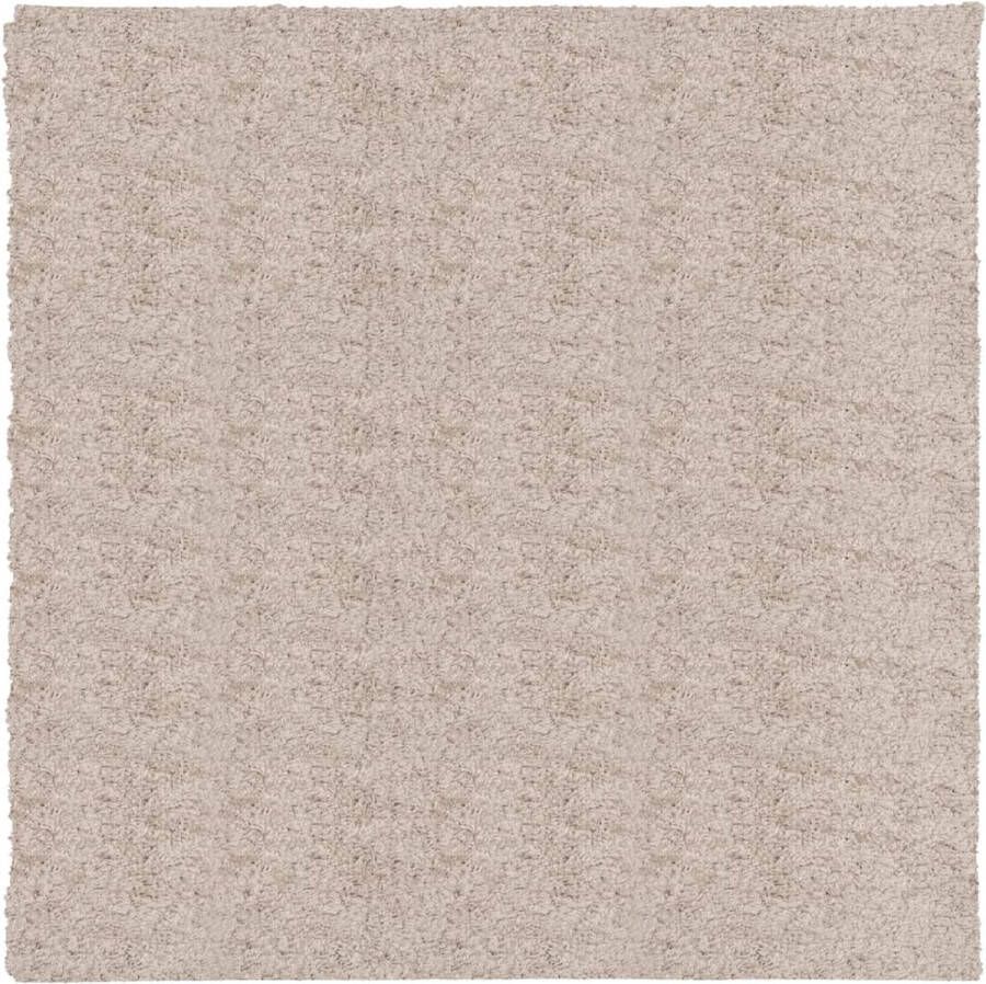 The Living Store Vloerkleed PAMPLONA shaggy hoogpolig modern 240x240 cm beige Shaggy Vloerkleed Beige Vloerkleed Woonkamer Tapijt Slaapkamer Tapijt Vloertegels Alternatief - Foto 2