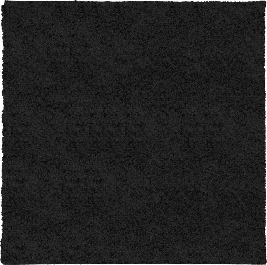 The Living Store Pamplona Shaggy Vloerkleed 120 x 120 cm Zwart met 30 mm Poolhoogte Shaggy Vloerkleed Zwarte Vloerkleed Woonkamer Tapijt Slaapkamer Tapijt Vloertegels Alternatief