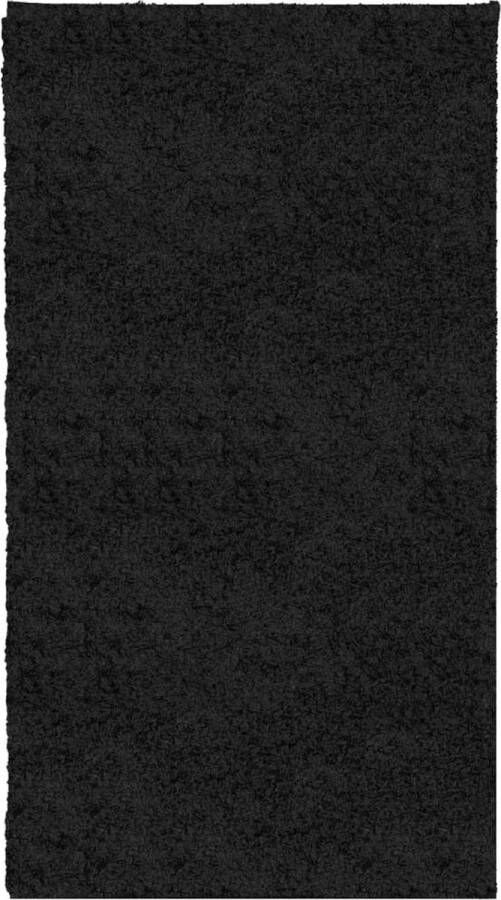 The Living Store Vloerkleed PAMPLONA shaggy hoogpolig modern 60x110 cm zwart Shaggy Vloerkleed Zwarte Vloerkleed Woonkamer Tapijt Slaapkamer Tapijt Vloerkleed Zwart - Foto 2