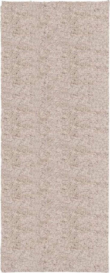 VidaXL Vloerkleed PAMPLONA Hoogpolig 80x200 cm Beige Shaggy Vloerkleed Beige Vloerkleed Living Room Vloerkleed Slaapkamer Vloerkleed Groot
